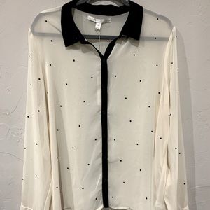 NWT Lauren Conrad Sheer Blouse Size XL